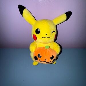 Pokemon Yellow Pikachu Plush with Pumpkin